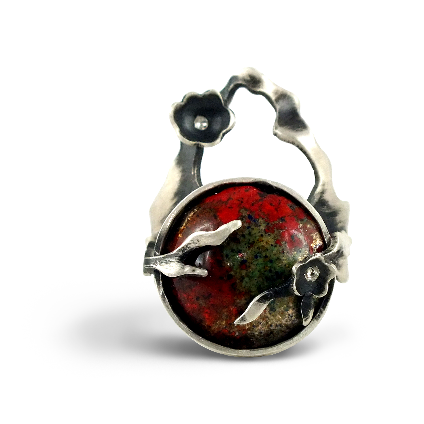 Hot enamel and silver jewelry inspired by nature's simple expressions