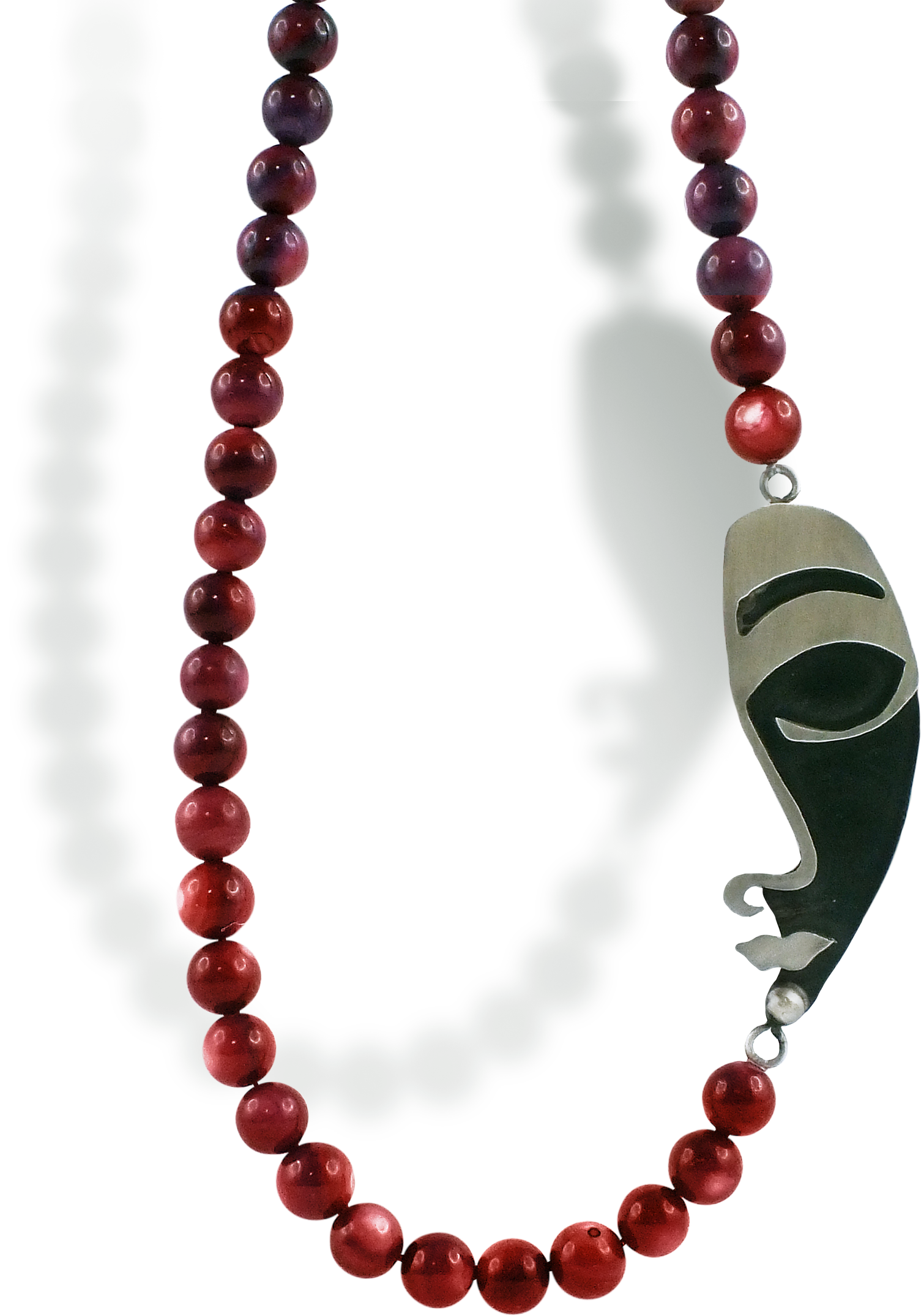 Oxidized silver jewelry with colored shell inspired by Picasso's color palette