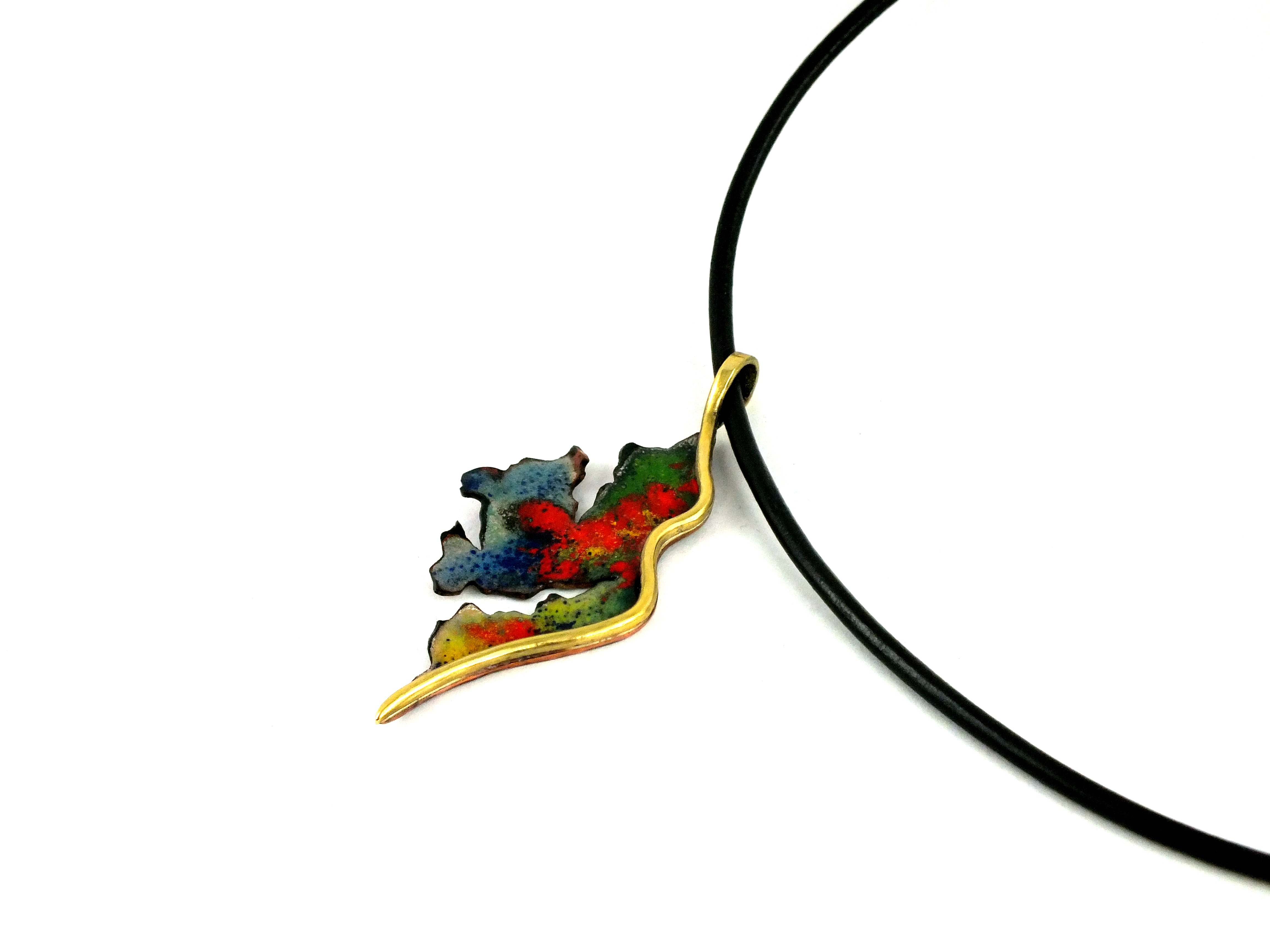 Brass, copper and warm enamel jewelry from Spark collection