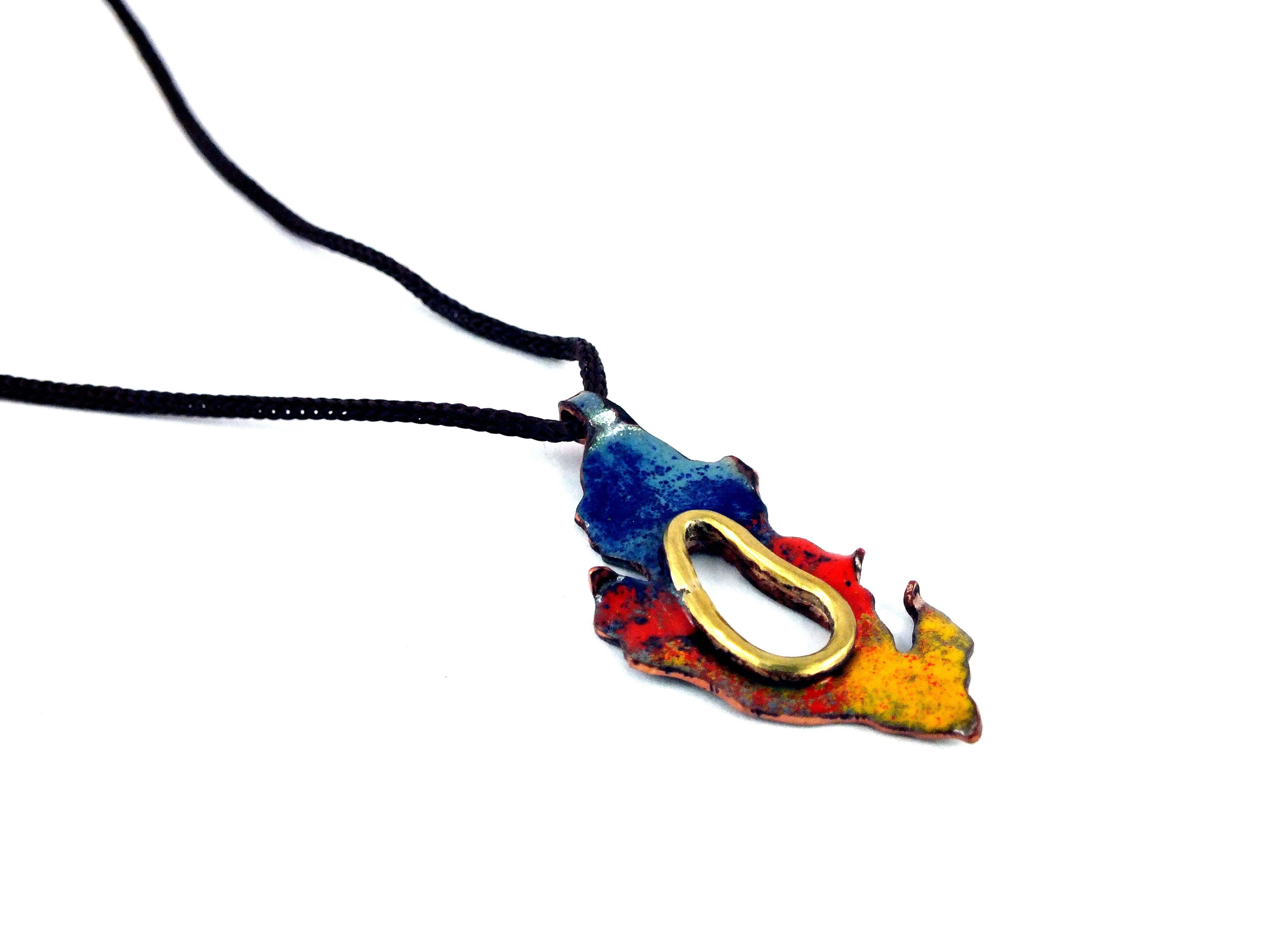 Handcrafted Spark piece - enameled jewelry representing inner emotions
